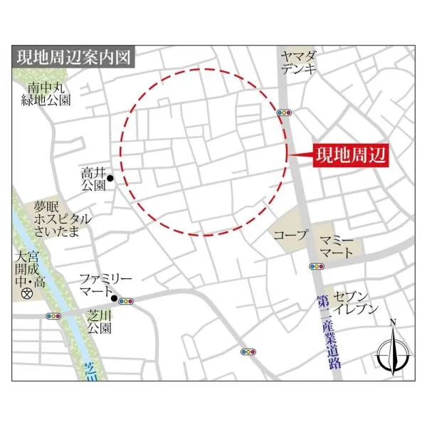 さいたま市見沼区大字南中野 現地案内図