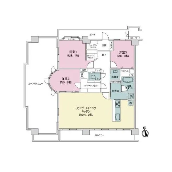 ライオンズマンション江坂町 間取図