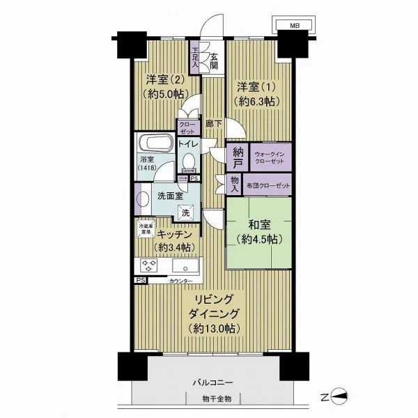 AQUA SUITE オールフローリングプランの間取り