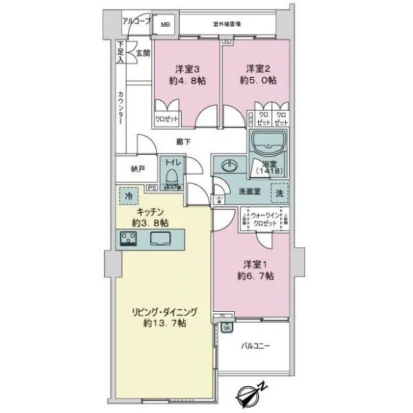 グランドメゾンたまプラーザ エアーズハウス 間取図