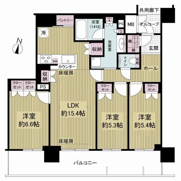 ザ・ファインタワー梅田豊崎 42階部分 南向きバルコニー