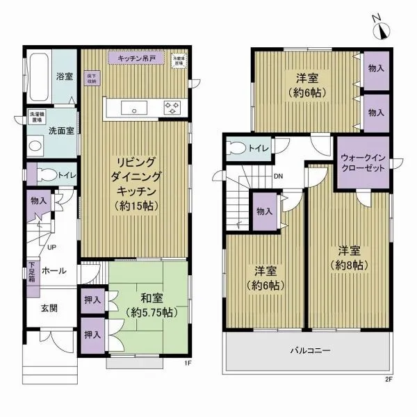 習志野市袖ケ浦5丁目 延床面積101.19m2の4LDKタイプ