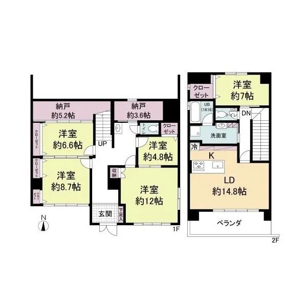 ユニーブル瑞穂マンション 5SLDKのメゾネットのお部屋です