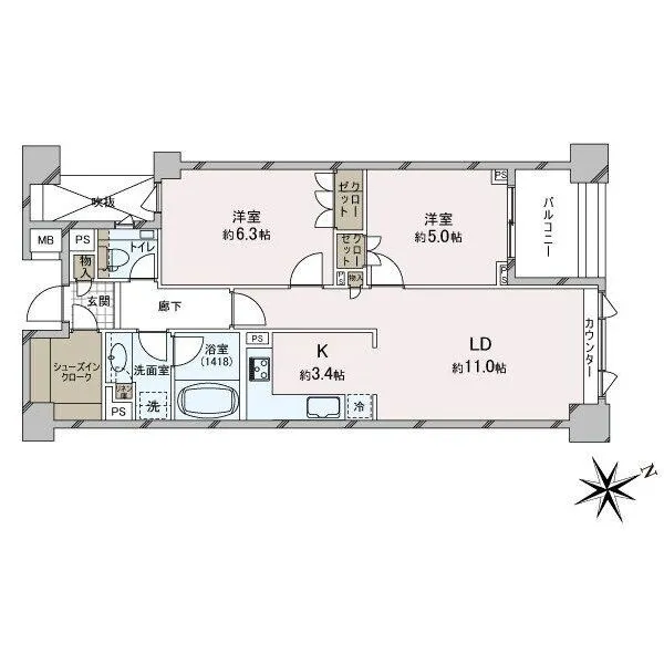 ミッドガーデン赤坂氷川 間取図