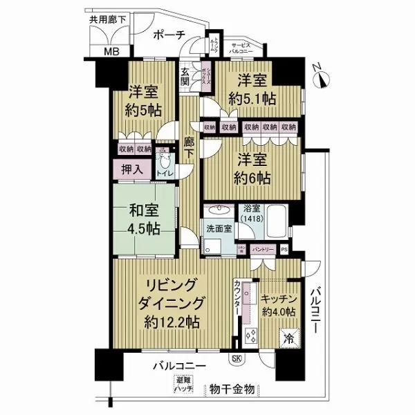 レイシアコート平野長原リバーサイトリッジ 間取図