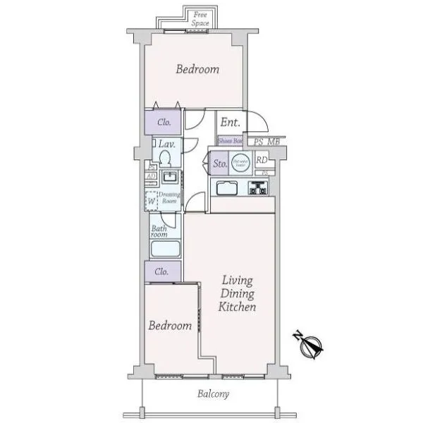 上野毛リッツハウスD館 間取図